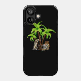 Leopard and Cheetah Animal, Tropical Palm Tree Phone Case