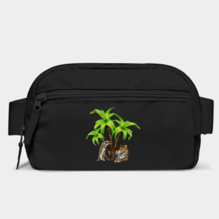 Leopard and Cheetah Animal, Tropical Palm Tree Bag