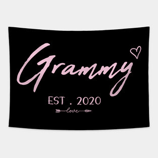 Grammy Est. 2020 Funny gift for  for Grammy, Grammy Gift, Grammy Established Shirt, Grandma Shirt, Christmas Gift , Pregnancy Announcement Grandparents Tapestry