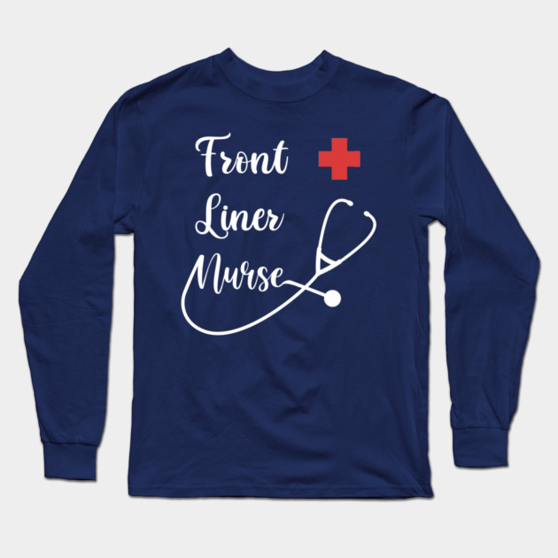 Front Liner Nurse Long Sleeve T-Shirt by enrynz