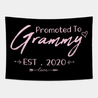 Promoted to Grammy Est. 2020 Funny gift for Grammy, Grammy Gift, Grammy Established Shirt, Grandma Shirt, Christmas Gift , Pregnancy Announcement Grandparents Tapestry
