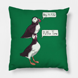 Puffin Time - 'just the birbs' Pillow
