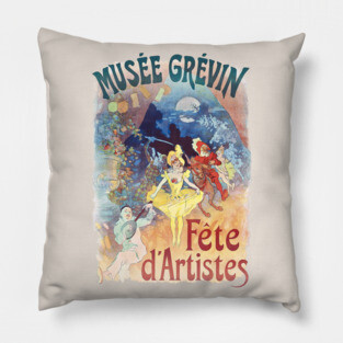 Art nouveau poster for Musee Grevin Pillow