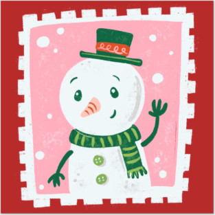 Snowman Stamp Posters and Art
