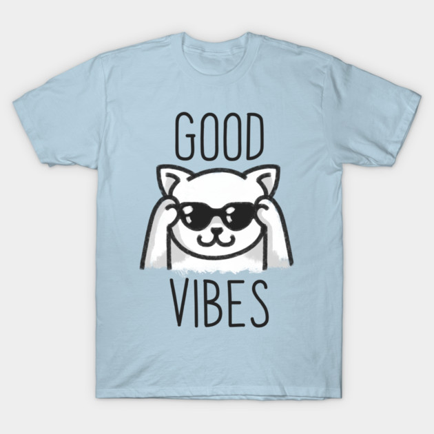 Good Vibes Cat T-Shirt by enrynz