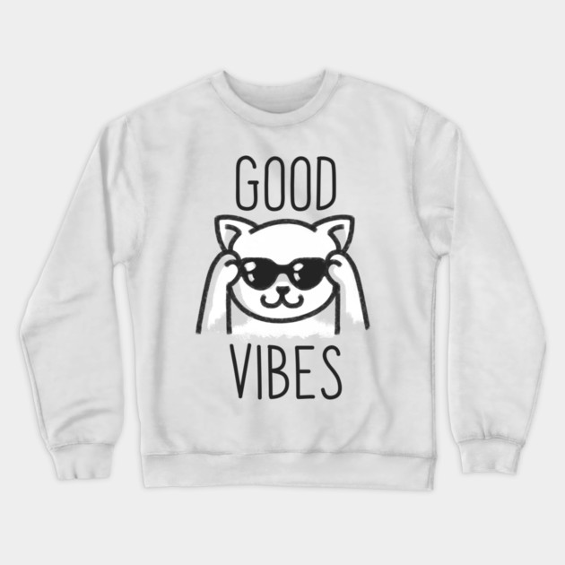 Good Vibes Cat Crewneck Sweatshirt by enrynz