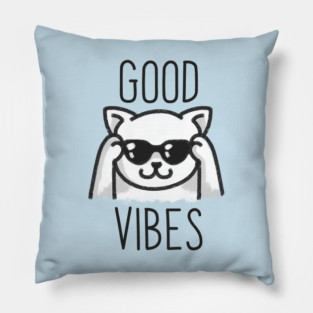 Good Vibes Cat Pillow