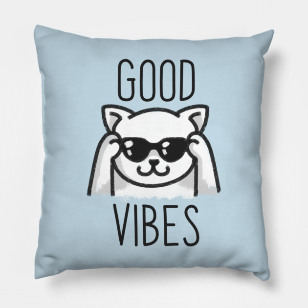 Good Vibes Cat Pillow by enrynz