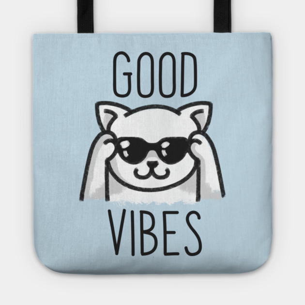 Good Vibes Cat Tote by enrynz
