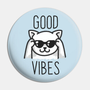Good Vibes Cat Pin