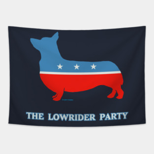 The Lowrider Party aka the Corgi Party Tapestry