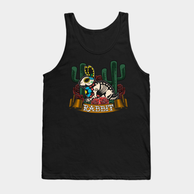 Day of Dead Rabbit Halloween Costume Design Tank Top by creative