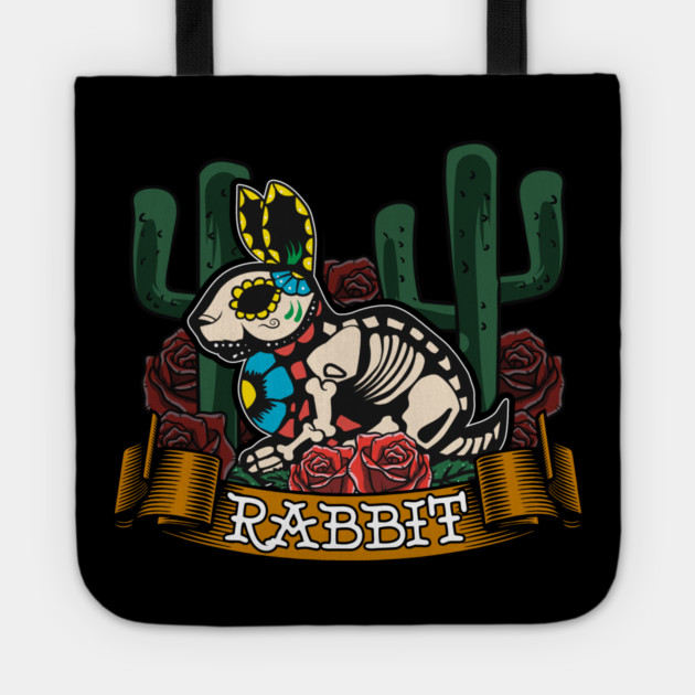 Day of Dead Rabbit Halloween Costume Design Tote by creative