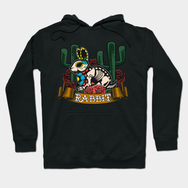Day of Dead Rabbit Halloween Costume Design Hoodie by creative