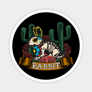 Day of Dead Rabbit Halloween Costume Design Magnet