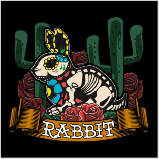 Day of Dead Rabbit Halloween Costume Design Posters and Art