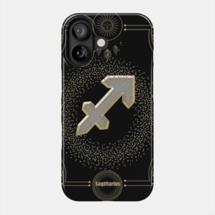 Golden zodiac sagittarius sign Phone Case