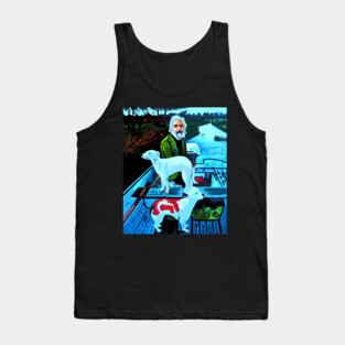 old man on boat with dogs Tank Top