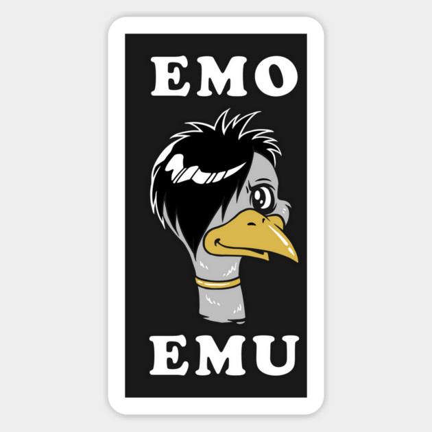 Emo Emu Sticker by dumbshirts