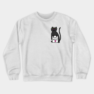Small Cat with Nasty Woman Sign Crewneck Sweatshirt