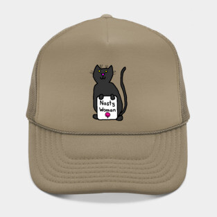 Small Cat with Nasty Woman Sign Hat