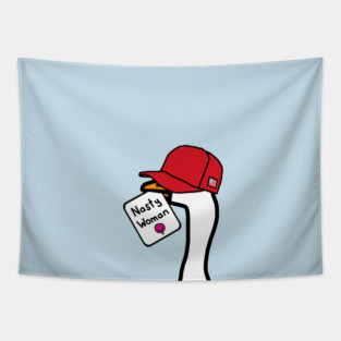 Little Portrait Goose Red Hat Nasty Woman Tapestry