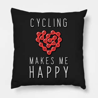Cycling makes me Happy Pillow