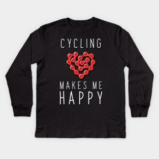 Cycling makes me Happy Kids Long Sleeve T-Shirt