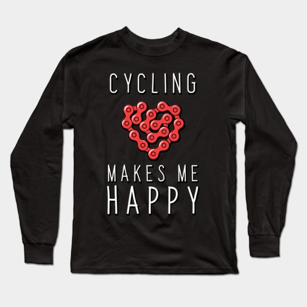 Cycling makes me Happy Long Sleeve T-Shirt by enrynz