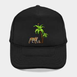 Tiger and Cub Tropical, Palm Tree Hat