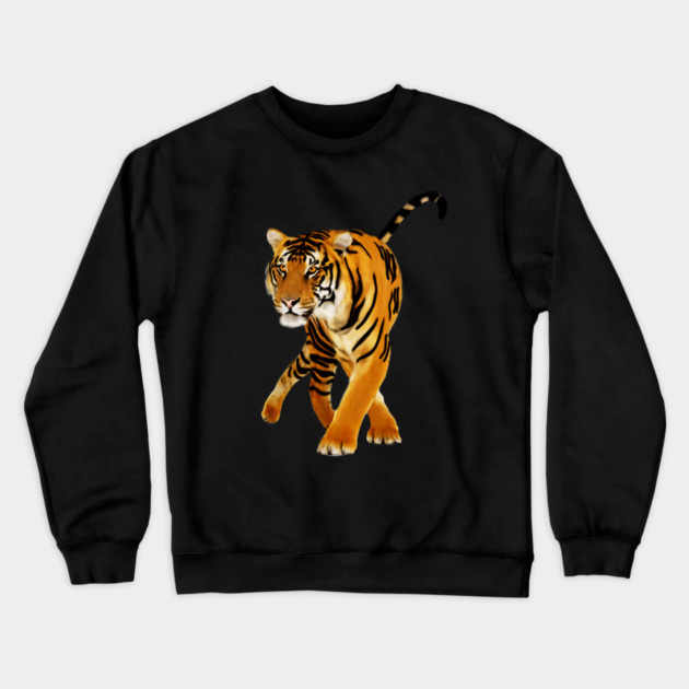 Tiger Walking Crewneck Sweatshirt by logiamerch