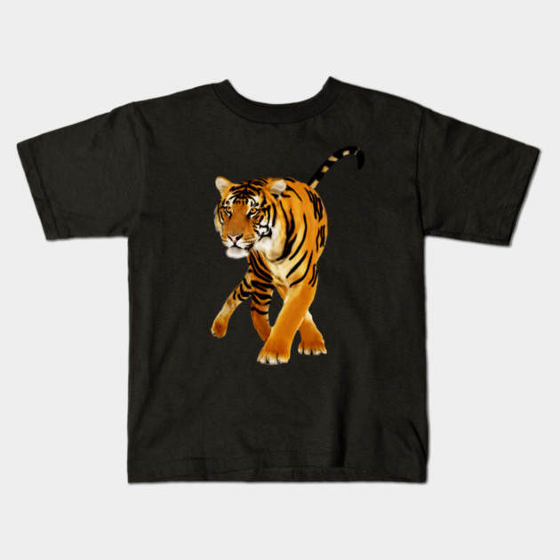 Tiger Walking Kids T-Shirt by logiamerch