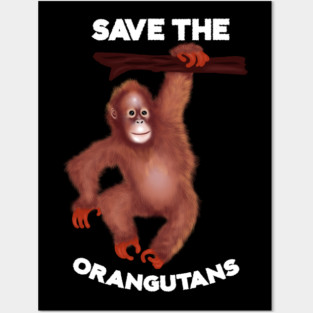 Save the Orangutans, Monkey Awareness Posters and Art