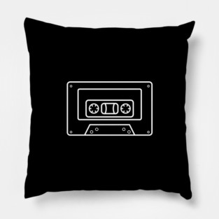 Minimal cassette tape White line Pillow