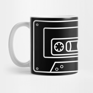 Minimal cassette tape White line Mug