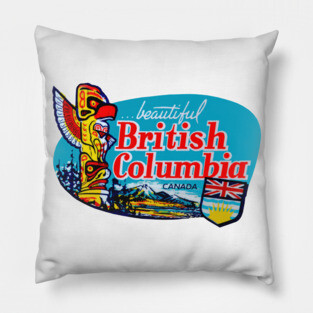 Beautiful British Columbia Canada Vintage Pillow