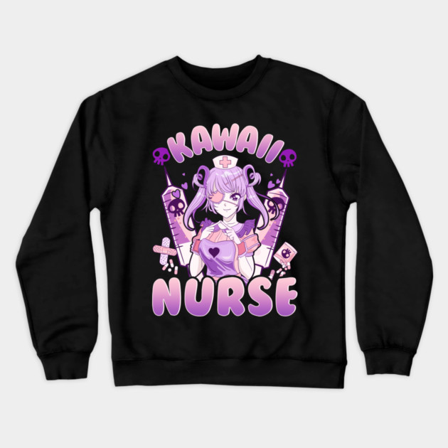 Anime Girl Nurse Design Gift Crewneck Sweatshirt by creative