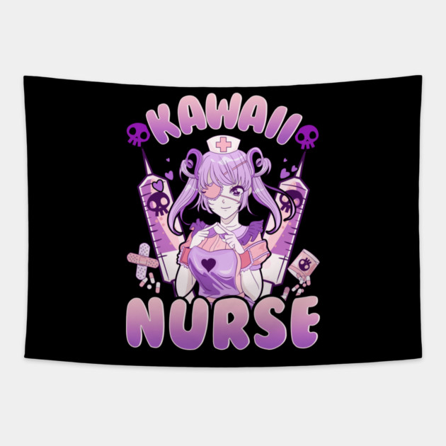 Anime Girl Nurse Design Gift Tapestry by creative