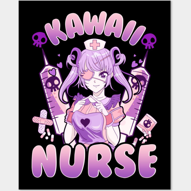 Anime Girl Nurse Design Gift Wall Art by creative