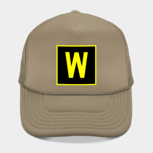 W - Whiskey - FAA taxiway sign, phonetic alphabet Hat