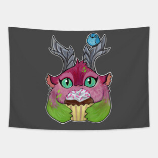 Cupcake puffling Tapestry