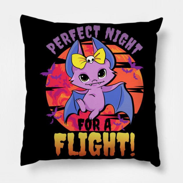 Halloween Bat Kawaii Style Fun Gift Pillow by creative
