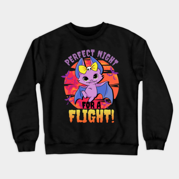 Halloween Bat Kawaii Style Fun Gift Crewneck Sweatshirt by creative
