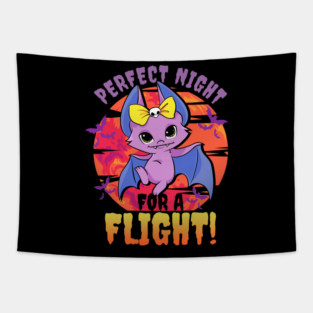 Halloween Bat Kawaii Style Fun Gift Tapestry
