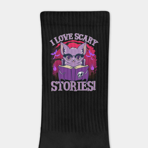 Cute Bat Kawaii Style Reading Horror Stories by creative