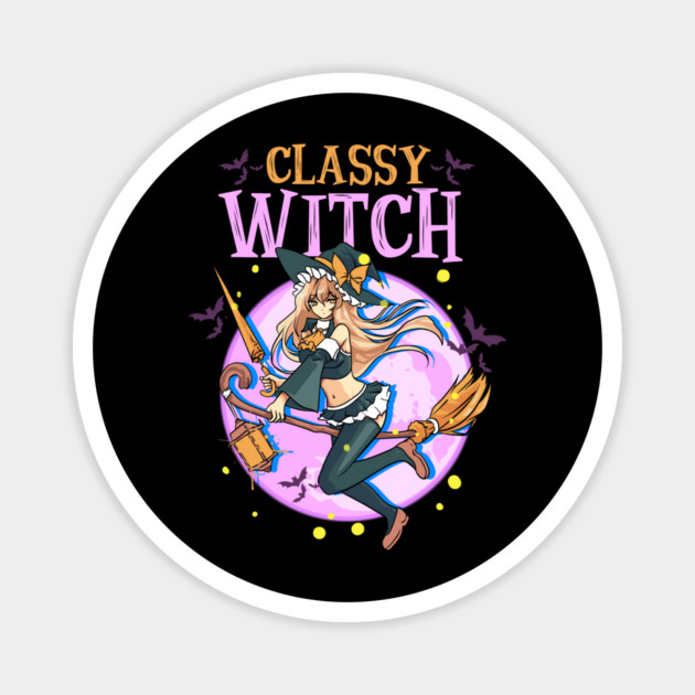 Anime Classy Witch Design Magnet by creative