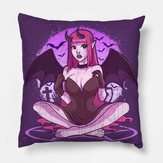 Pastel Goth Bat Lover Design Gift Pillow by creative
