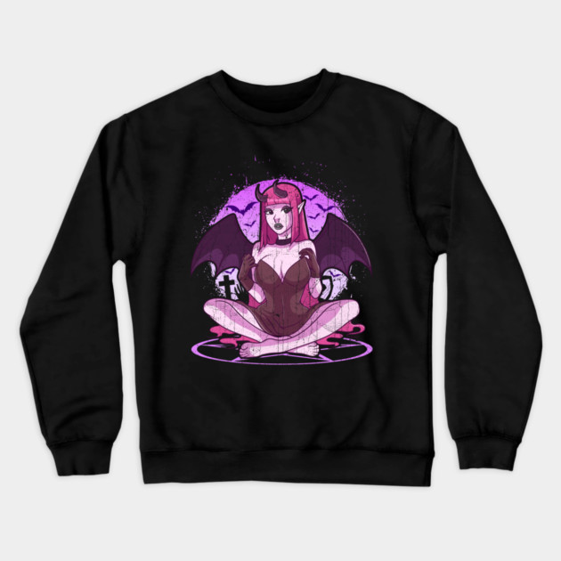 Pastel Goth Bat Lover Design Gift Crewneck Sweatshirt by creative