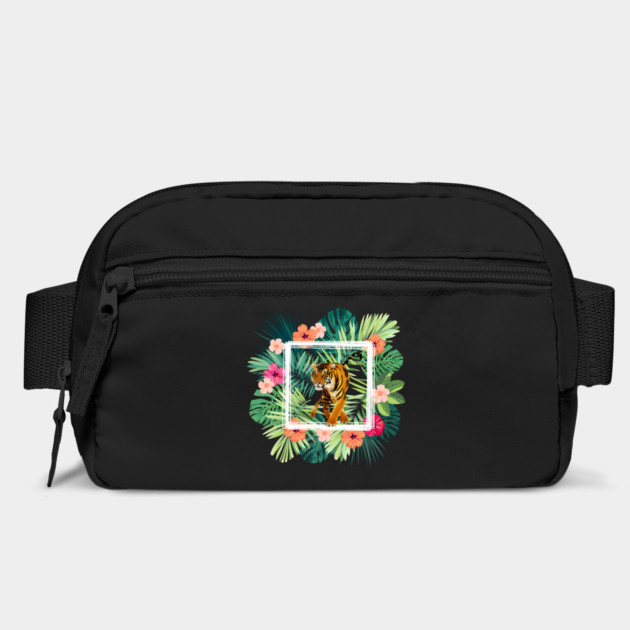 Tiger Big Cat, Tropical Palm Leaves Floral by logiamerch