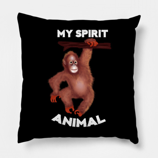 Orangutan Spirit Animal Pillow by logiamerch